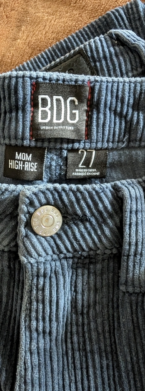 BDG Mom High-Rise Corduroy Slate Blue